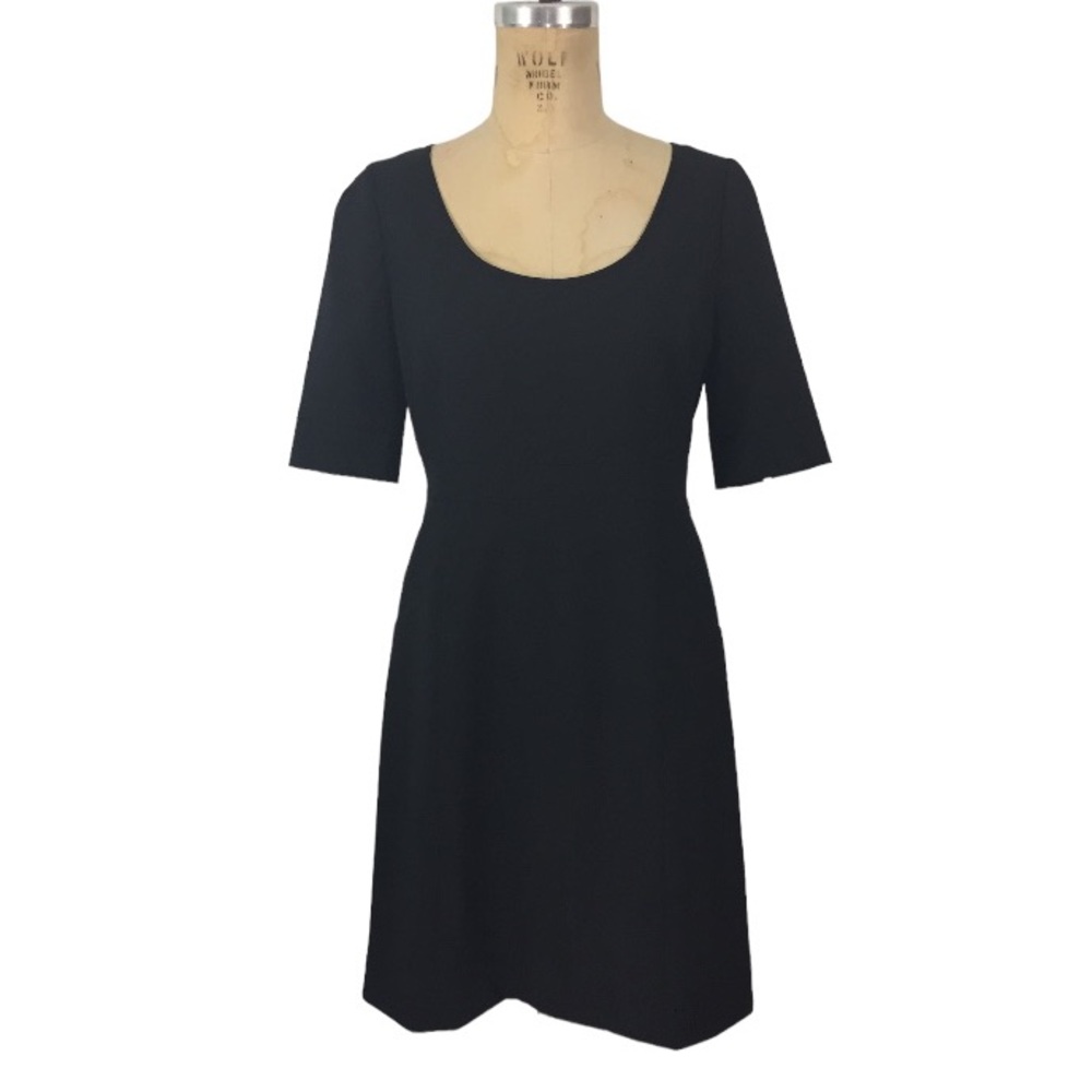 J. Crew Suiting black scoop neck dress • size 8